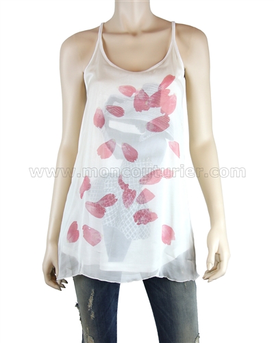 Siste's Silk Chiffon Tank Top over Liner