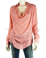 SISTE'S Women's Blouse with Deep Open Front, Sizes S-L