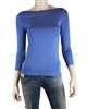 Siste's Basic Top with Boat Neck Blue