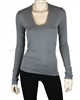 Siste's Women's Deep Scoop Neck Top Gray