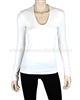 Siste's Women's Deep Scoop Neck Top White