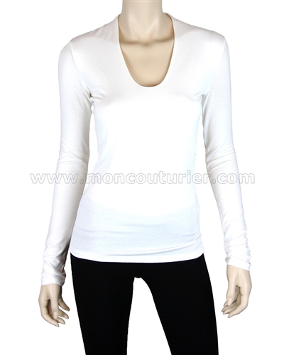 Siste's Women's Deep Scoop Neck Top White