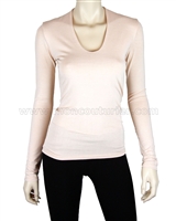 SISTE'S Women's Deep Scoop Neck Top Blush, Sizes S-L