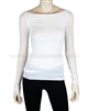 Siste's Women's Boat Neck Mesh Top White