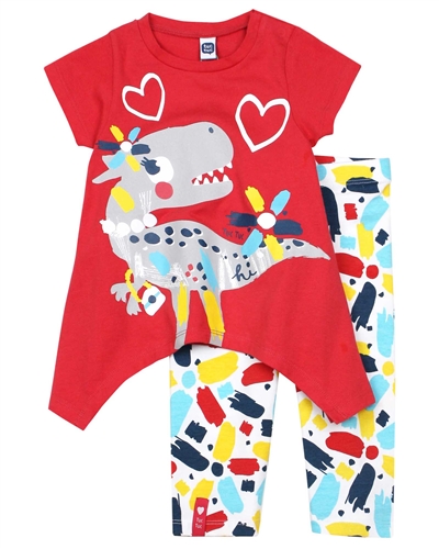 Tuc Tuc Little Girls Tunic with Dino Print and Leggings Set