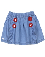 Tuc Tuc Little Girls Chambray Skirt with Ruffles