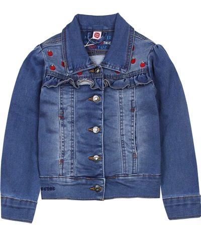 Tuc Tuc Little Girl's Denim Jacket with Apple Applique
