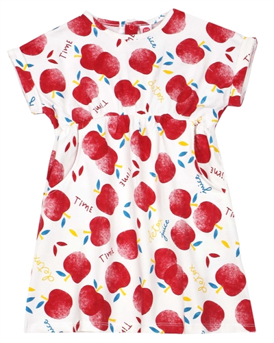 Tuc Tuc Little Girl's Jersey Dress in Apple Print