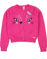 Tuc Tuc Little Girl's Knit Cardigan with Cat Face