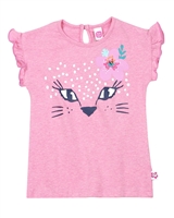 Tuc Tuc Little Girls T-shirt with Printed Cat Face