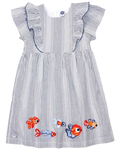 Tuc Tuc Little Girl's Stripe Dress with Embroidery