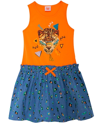 Tuc Tuc Girl's Chambray and Jersey Dress