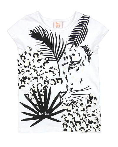 Tuc Tuc Girl's T-shirt with Animal Print