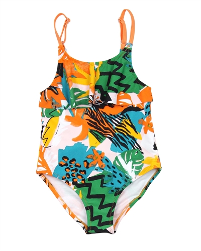 Tuc Tuc Girl's Swimsuit in Jungle Print