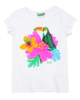 Tuc Tuc Girl's T-shirt with Tropical Print