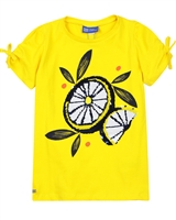 Tuc Tuc Girl's T-shirt with Reversible Sequin Lemon