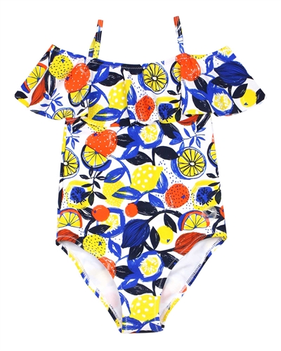 Tuc Tuc Girl's Swimsuit in Lemons Print