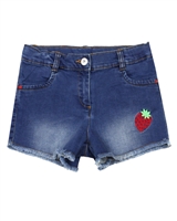 Tuc Tuc Girl's Denim Shorts with Strawberry Apllique