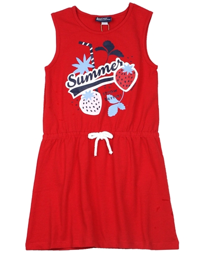 Tuc Tuc Girl's Jersey Dress with Strawberries Print