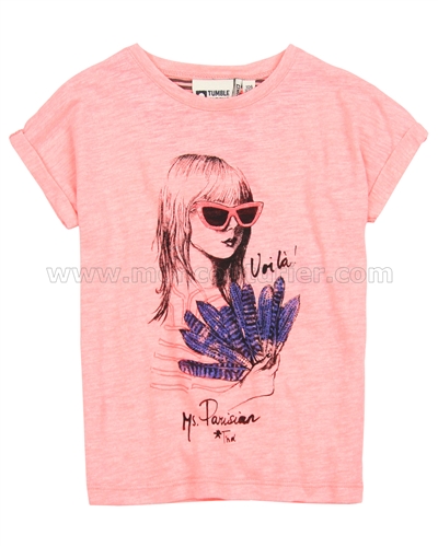 Tumble n Dry Girls T-shirt Gabriella Neon Pink