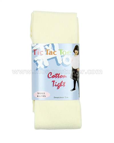 Tic Tac Toe Cotton Tights - Ivory